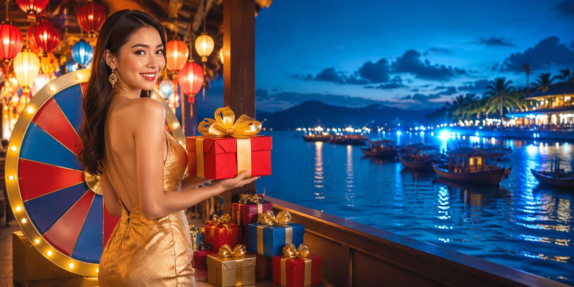 Cảnh chơi roulette tại khu chợ đêm Huế trong bối cảnh lễ hội cá cược